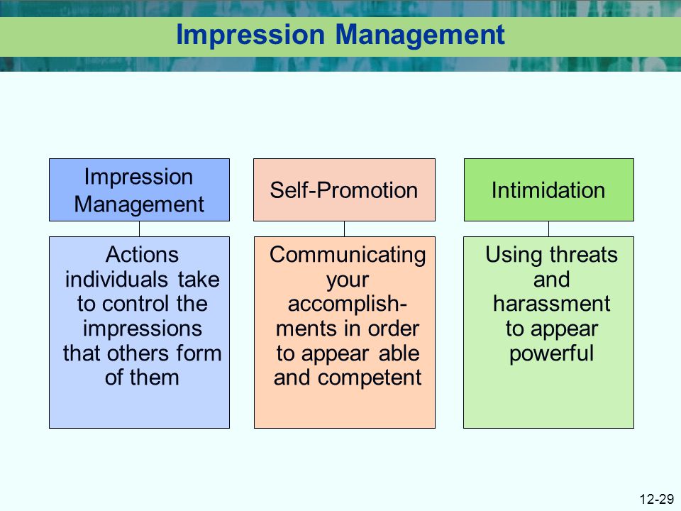 Image and impression management